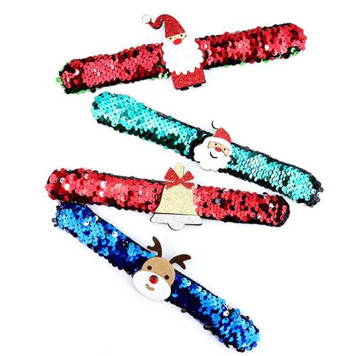 아이윙스-1500 크리스마스 스팽글 팔찌 어린이집 유치원 초등 크리스마스선물 단체선물 답례품 (4개)